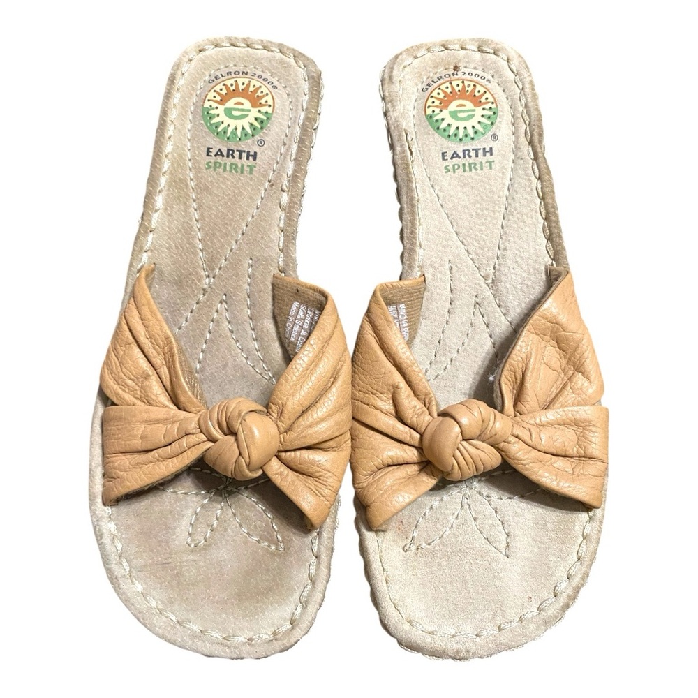 Earth Spirit Tan Sandals with Soft Soles and Minimalist Design
